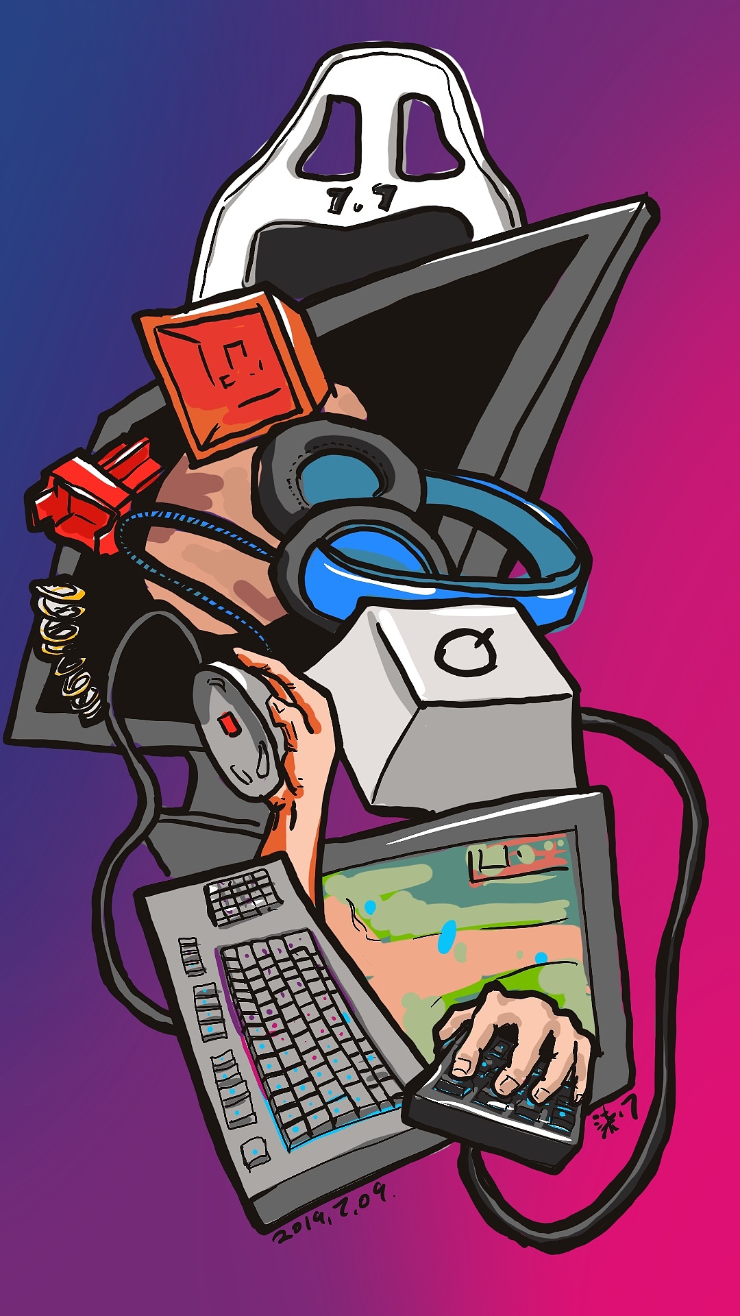 Jobs系列插画（图ZMTY5ODA0NDY0） - 新锐潮流插画 - 站酷设计师柒点7原创素材 - 站酷ZCOOL