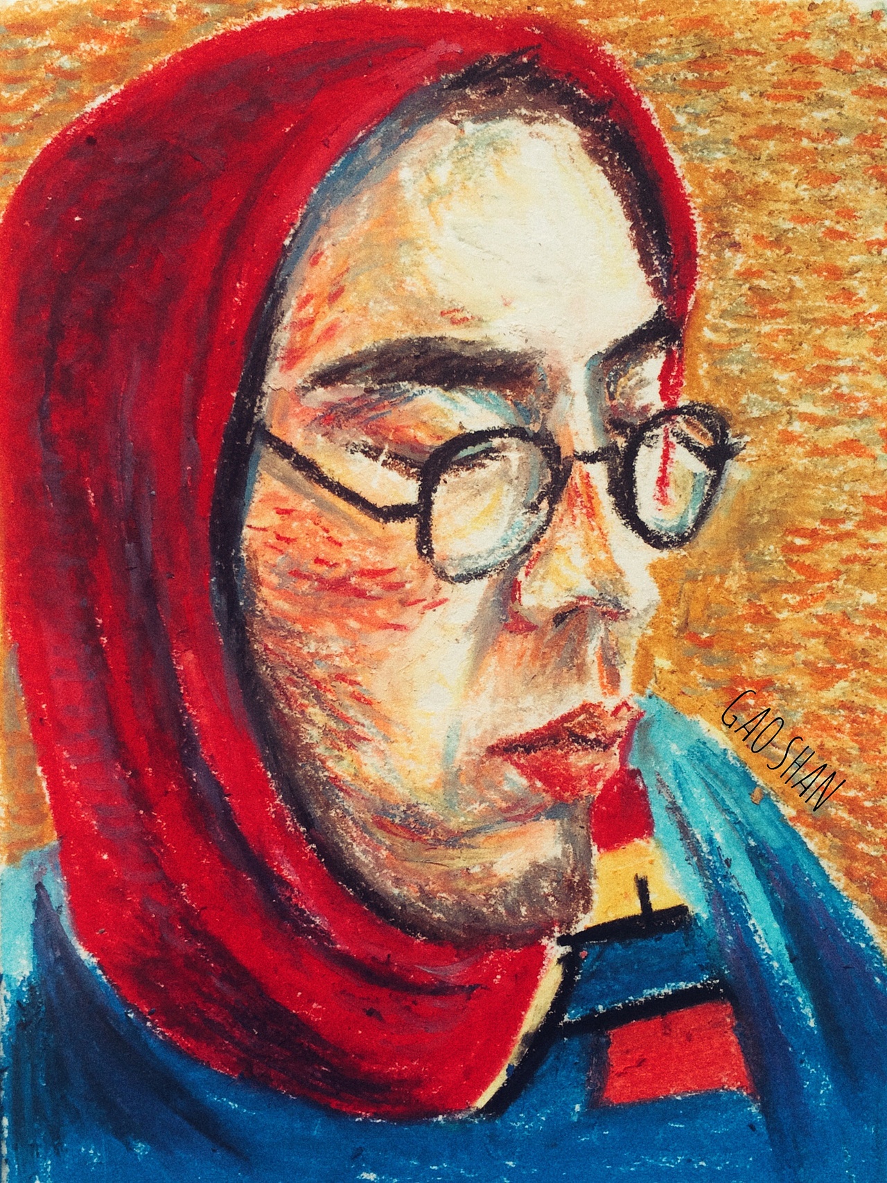 油画棒人物小画一组