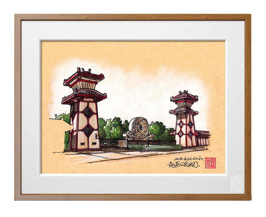 邯郸建筑系列手绘【15】（图ZMTEzMzMyNDQ0） - 绘画 - 站酷设计师画设计原创素材 - 站酷ZCOOL