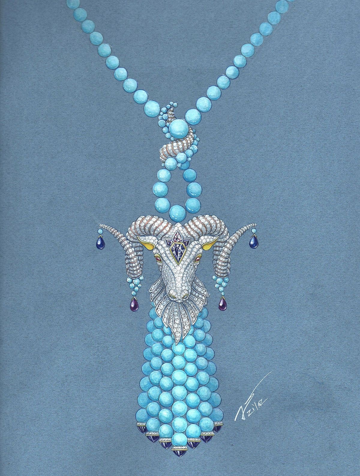 高级珠宝手绘设计|手工艺|首饰设计|珠宝设计师菜紫 - 原创作品
