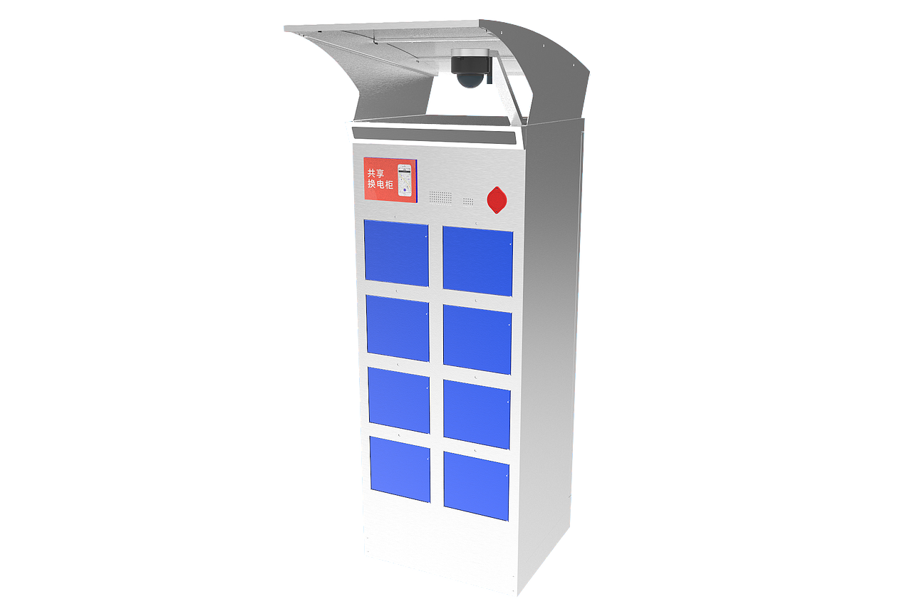 8仓充换电柜效果图设计 各个角度效果图