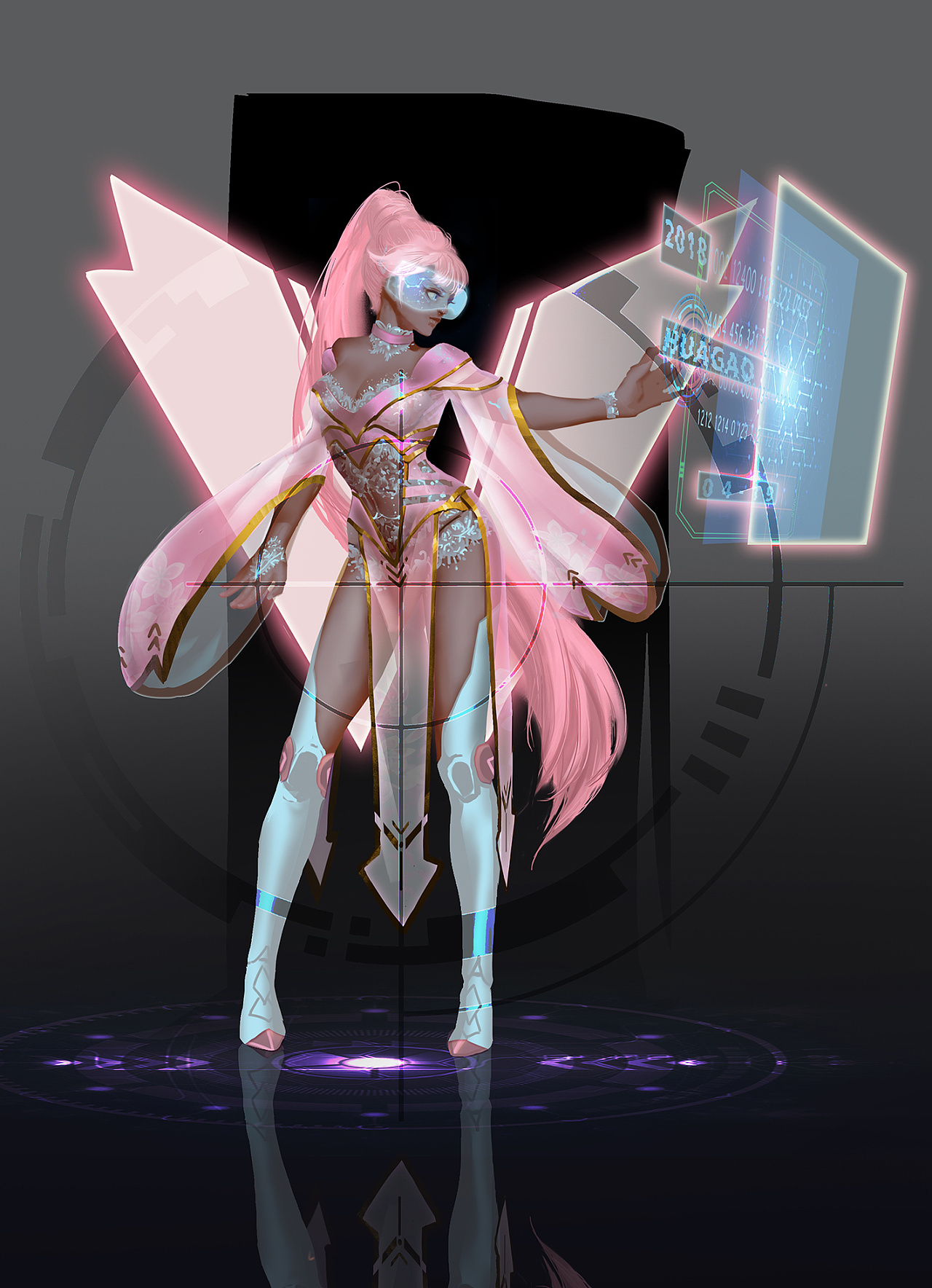 科幻和蕾丝元素的角色设计