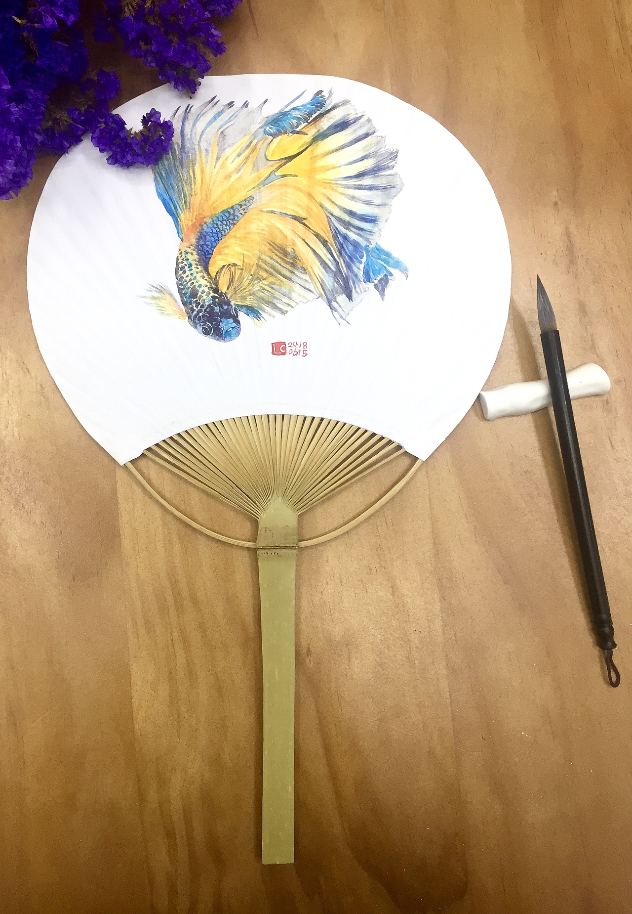 水彩扇子（图ZMTE5MDA5MzUy） - 艺术插画 - 站酷设计师喵喵LC原创素材 - 站酷ZCOOL