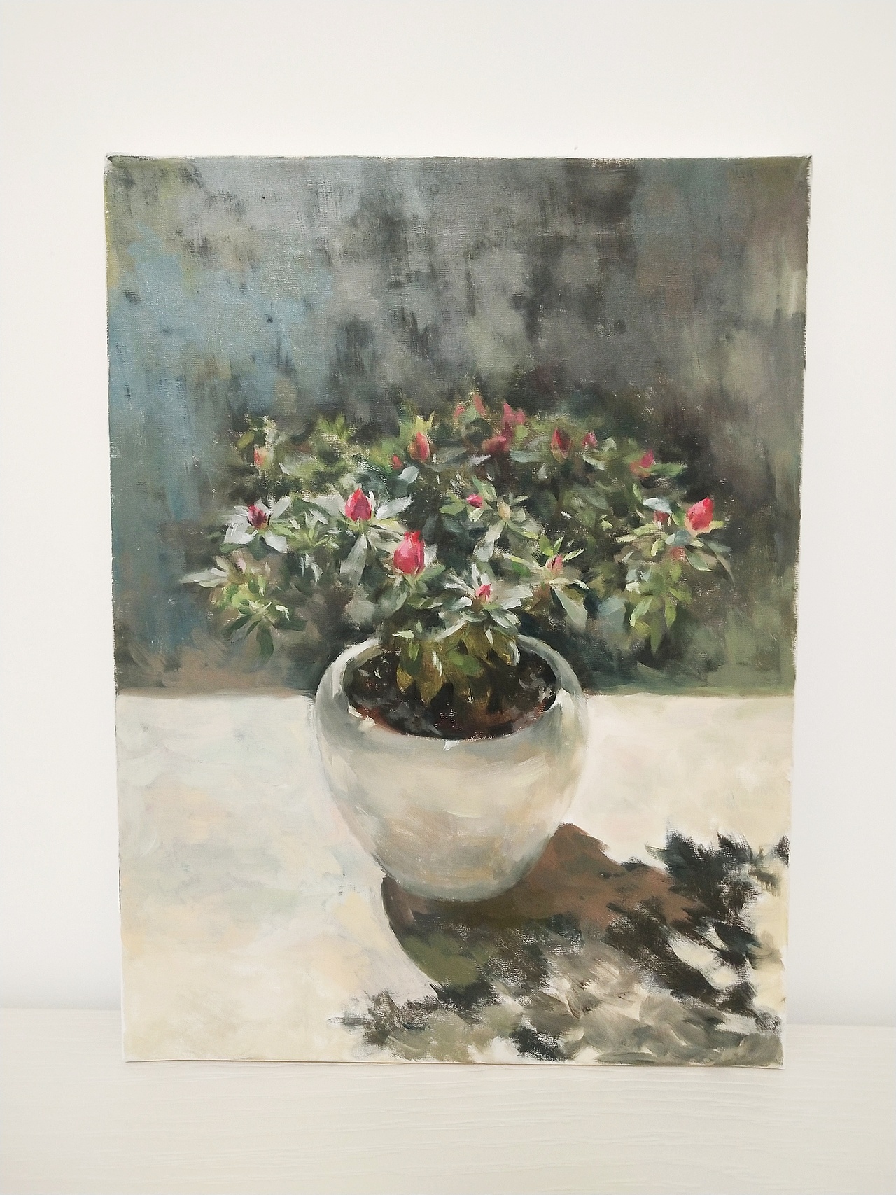 杜鹃花油画写生|纯艺术|绘画|美壑屿_原创作品-站酷zcool