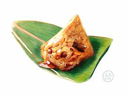 手绘中国日本的美食（附过程）马克笔+彩铅