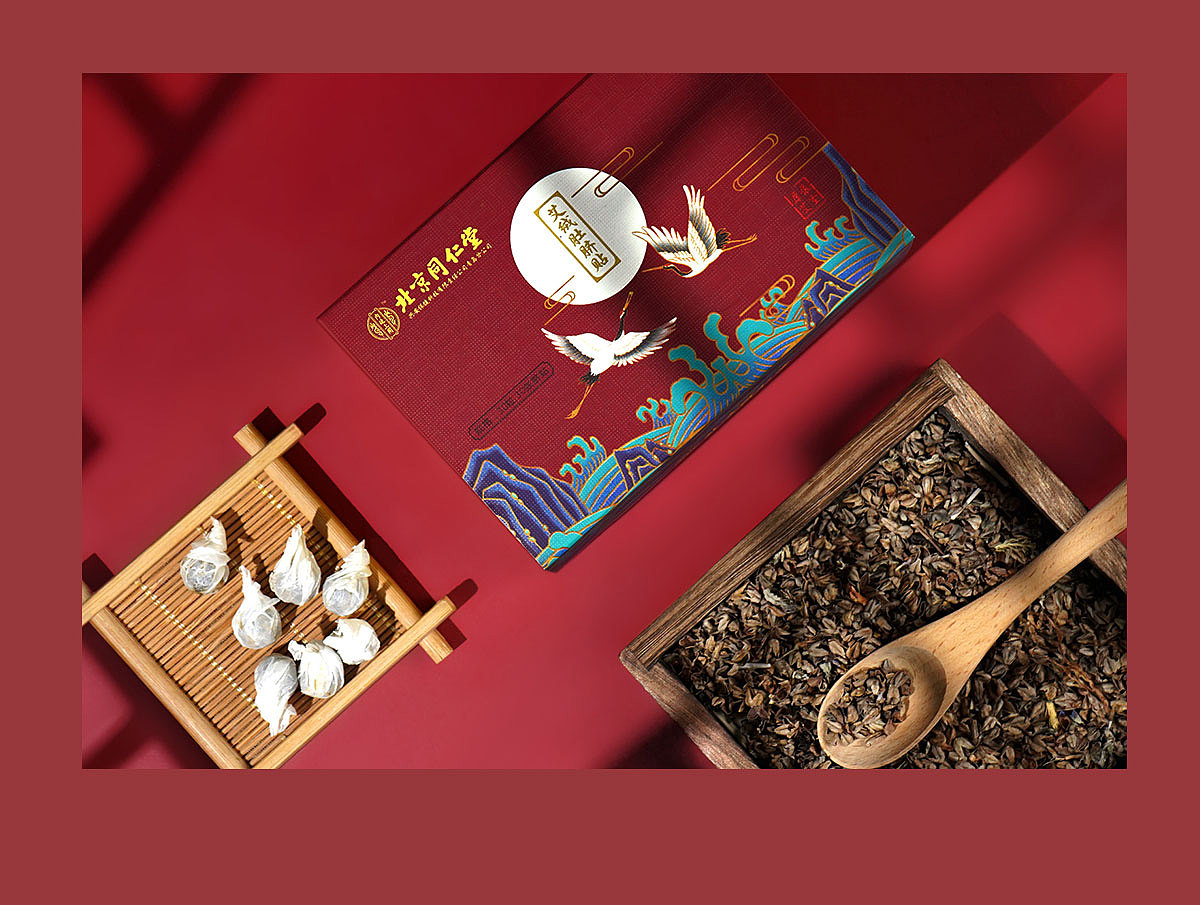 北京同仁堂中医药贴*古风中国风产品拍摄