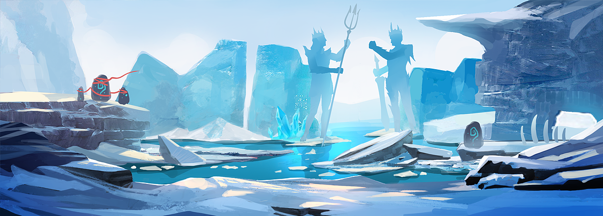 冰川橫版場(chǎng)景設(shè)計(jì)稿（圖ZMTQzMjk0MDIw） - 創(chuàng)作習(xí)作 - 站酷設(shè)計(jì)師河邊的小驢原創(chuàng)素材 - 站酷ZCOOL