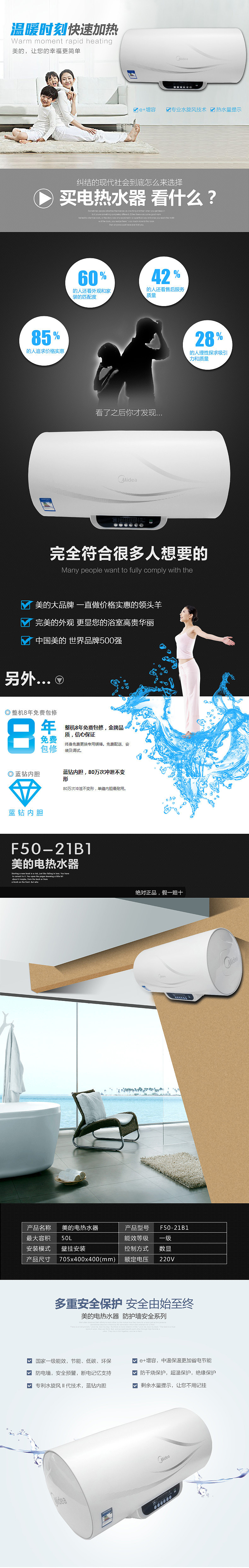 电器详情/热水器详情/美的电热水器详情/浴室（图ZNTQ0Mzk0NjA=） - 电商 - 站酷设计师aweiss原创素材 - 站酷ZCOOL