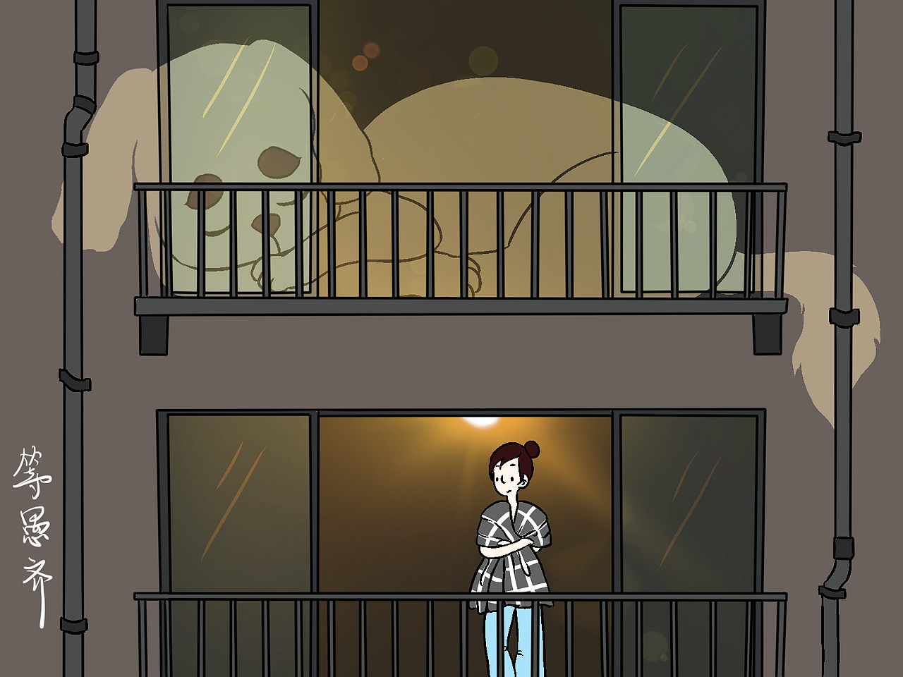 其实我们都不寂寞 爱情主题系列插画（图ZMjMyMTMzNjQw） - 概念设定 - 站酷设计师等愚齐原创素材 - 站酷ZCOOL