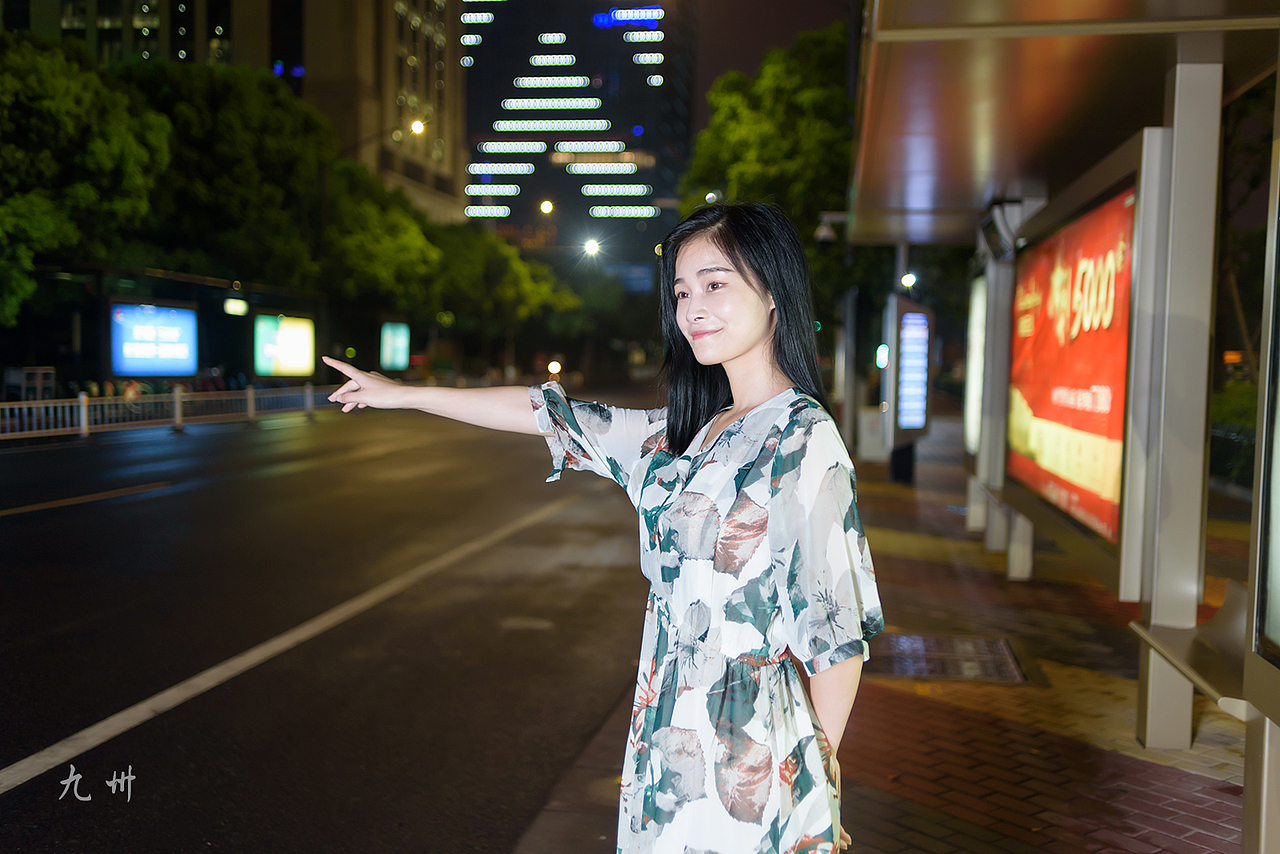 星光大道夜景人像