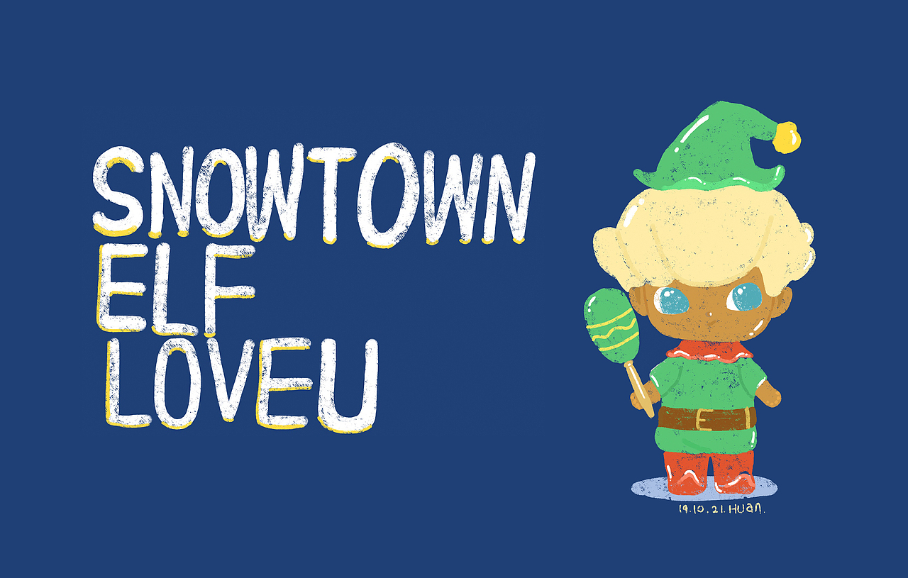 Snowtown Elf他叫雪镇精灵,是个黑脸宝宝