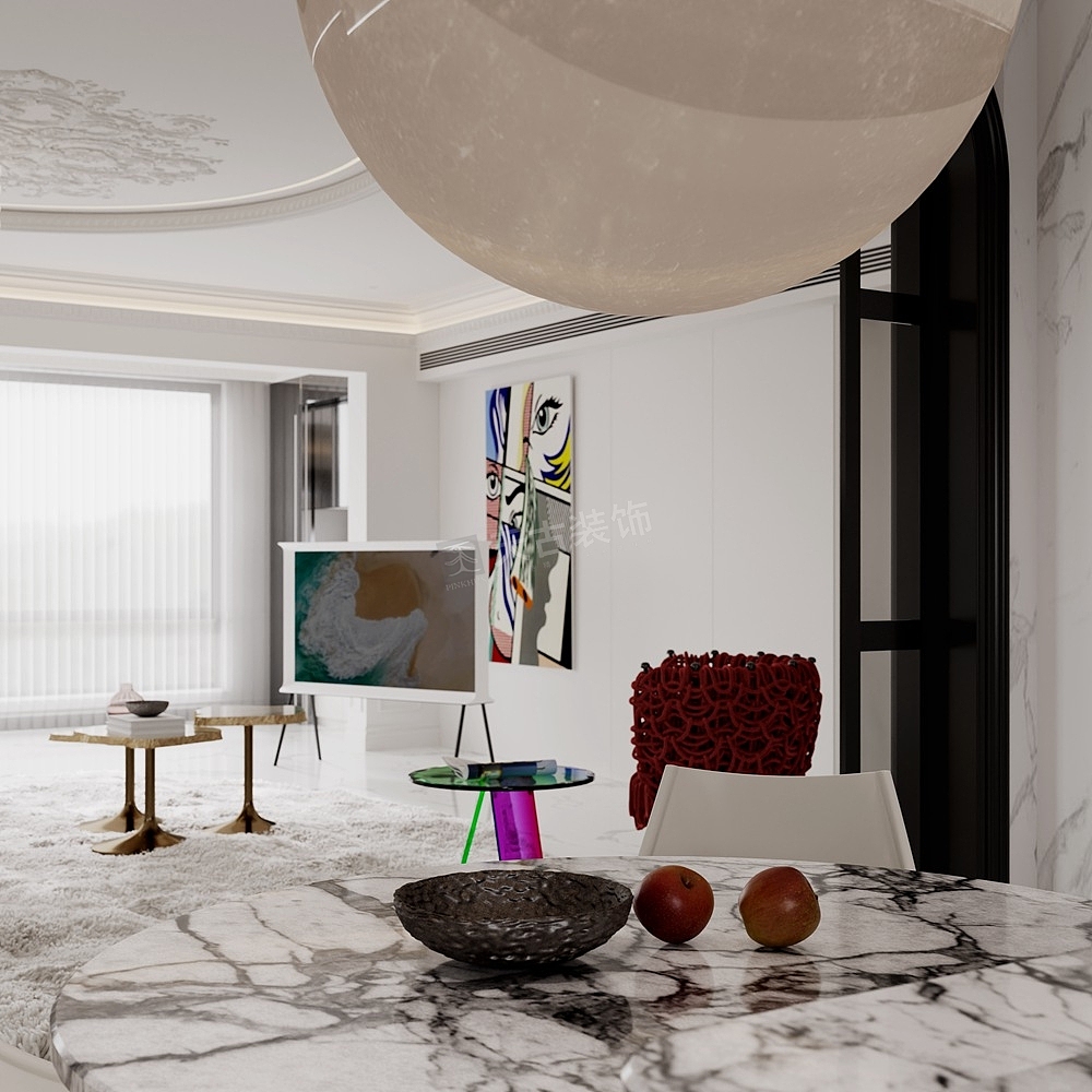 渝北中央公园公园大道上宸装修,法式极简风格设计效果