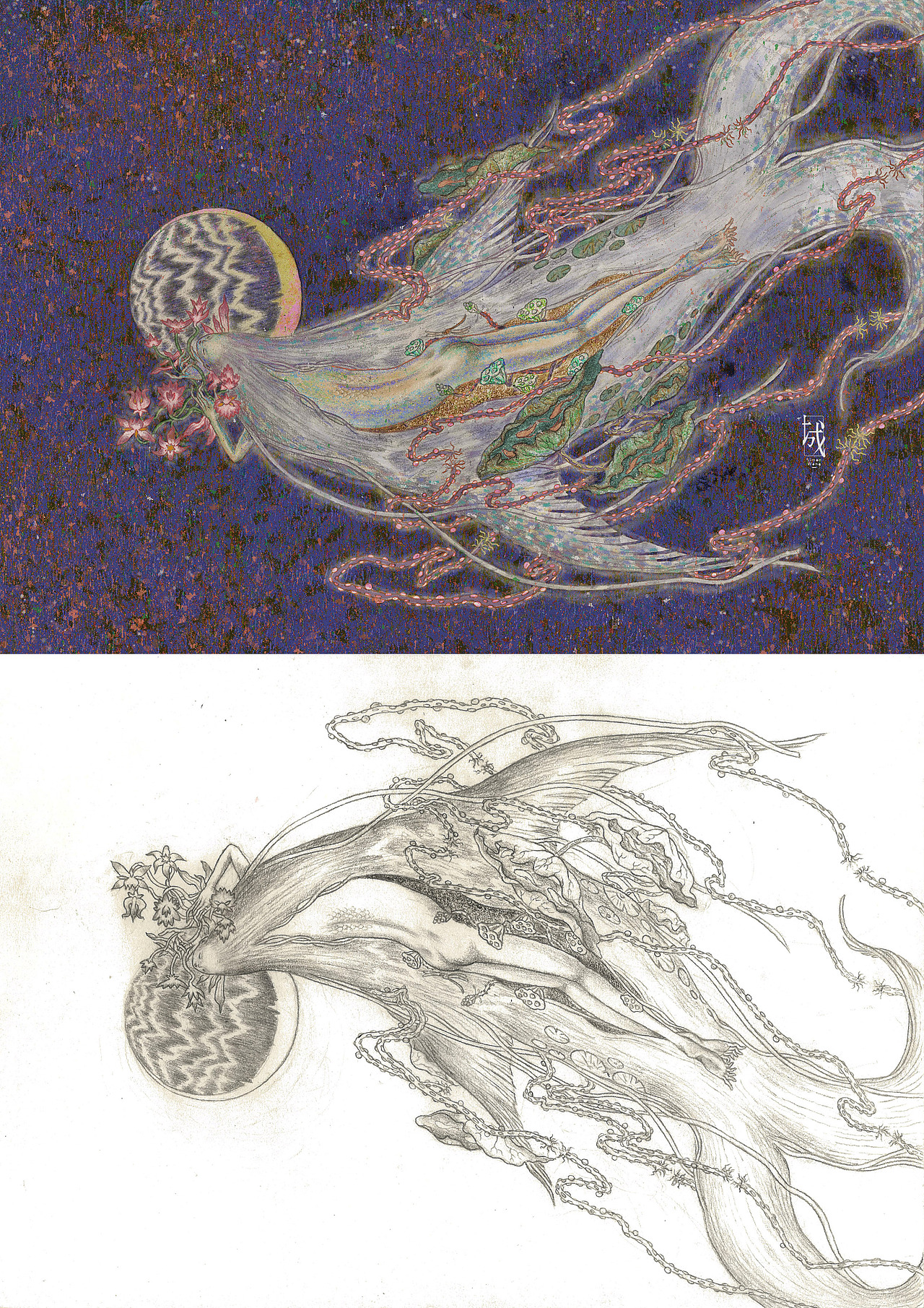 ☾☾ 落英 ☽☽ / 壹（图ZMTk4OTA3OTc2） - 艺术插画 - 站酷设计师RebrainLab原创素材 - 站酷ZCOOL
