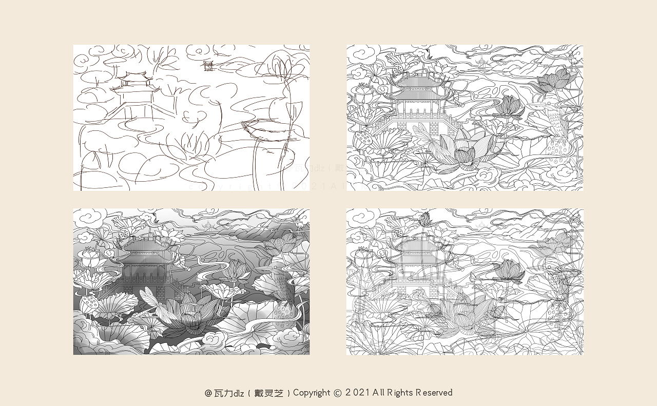 杭州西湖十景系列插画-用AI矢量绘制（图ZMjQyMzE5NDI4） - 艺术插画 - 站酷设计师戴灵芝原创素材 - 站酷ZCOOL