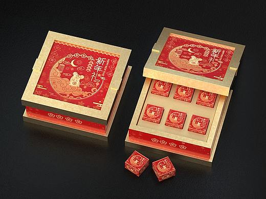 C4D练习-新年礼盒