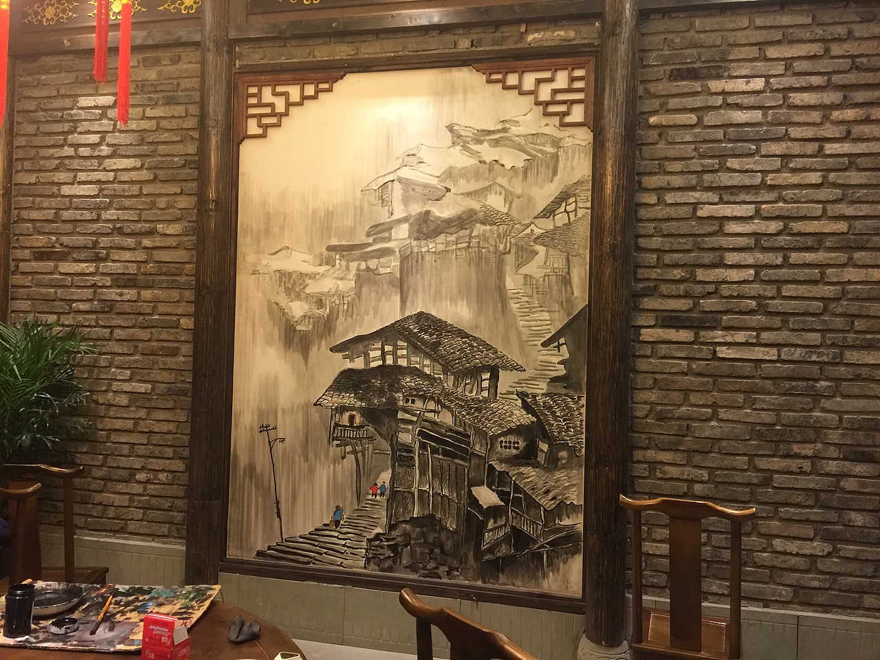 九宫格重庆火锅墙绘