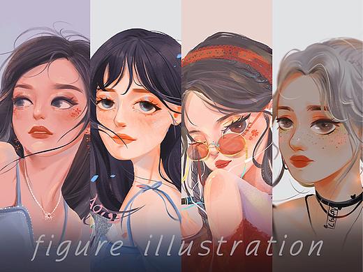 figure illustration 系列（复古系少女插画）