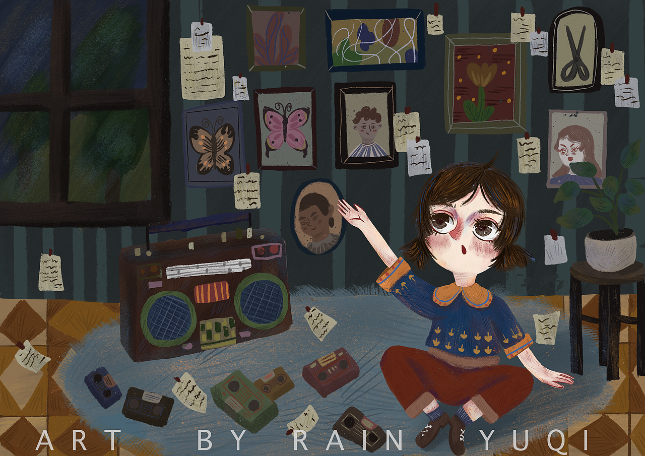 复古风（图ZMjQ4MTE4ODg0） - 儿童插画 - 站酷设计师Rain鱼七原创素材 - 站酷ZCOOL
