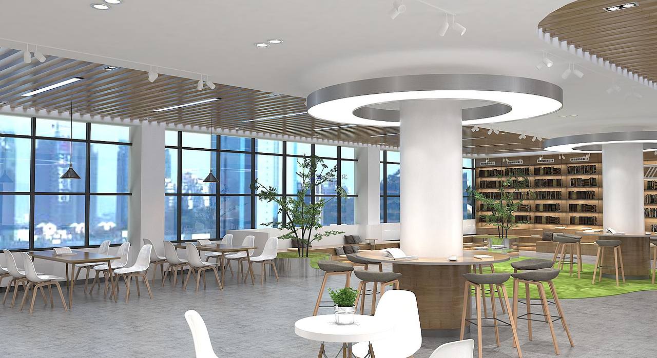 图书馆，图书馆设计，学校图书馆，空间设计，展厅设计