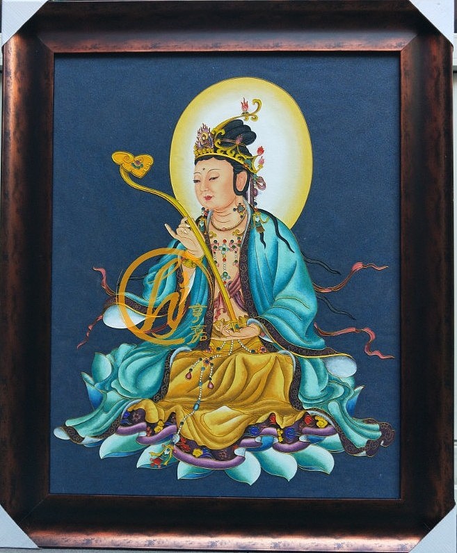 金丝沙画《文殊菩萨》