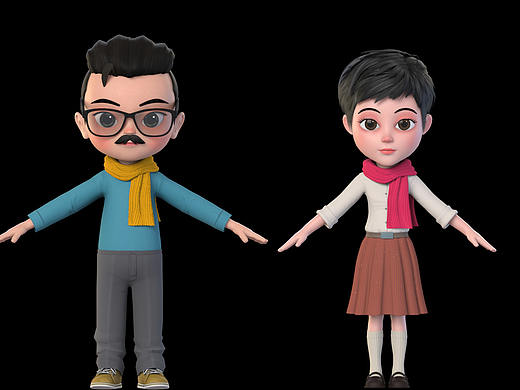 三维卡通人物片头动画角色maya小男孩三维动画抖音动画