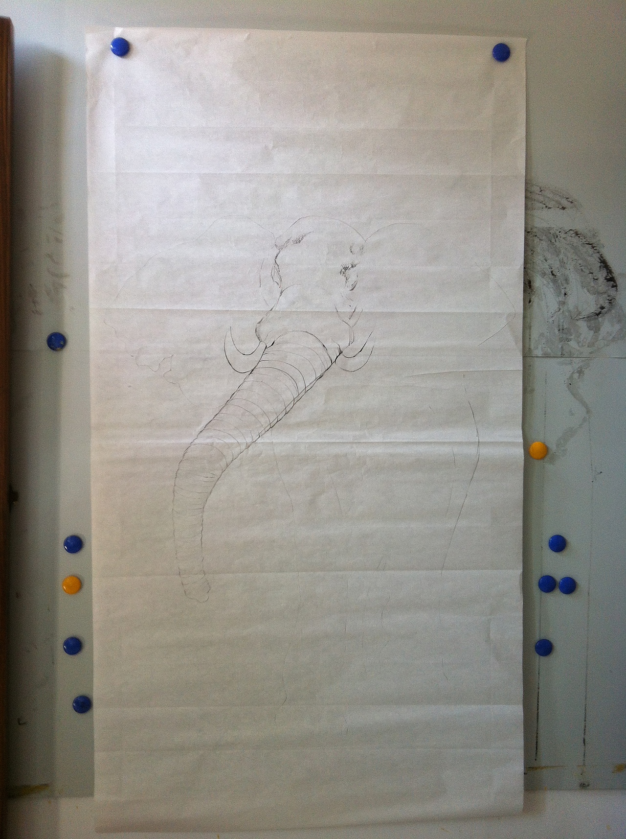 6尺国画白描  吉祥｛象｝如意