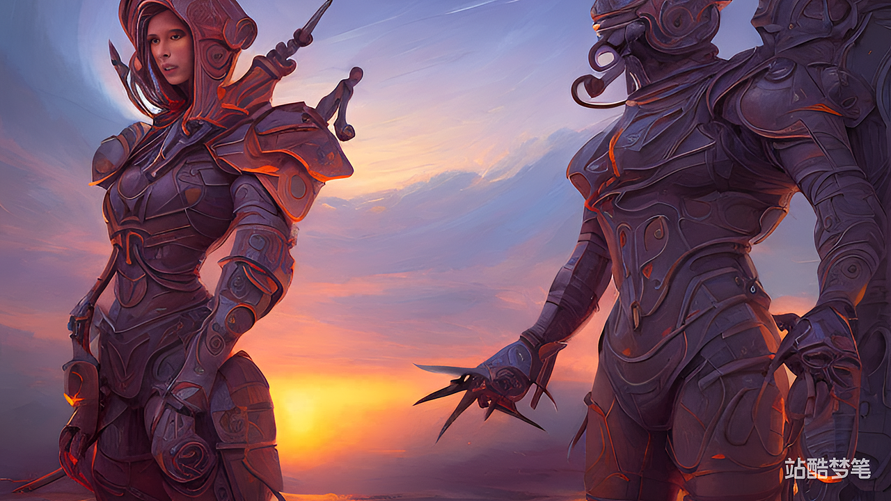 机械战甲，落日余晖（图ZMzI4MDM2MTE2） - AI作品 - 站酷设计师未时雨原创素材 - 站酷ZCOOL