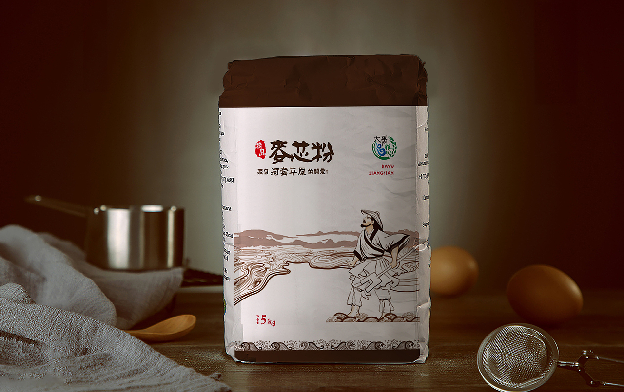 大禹粮田面粉包装设计