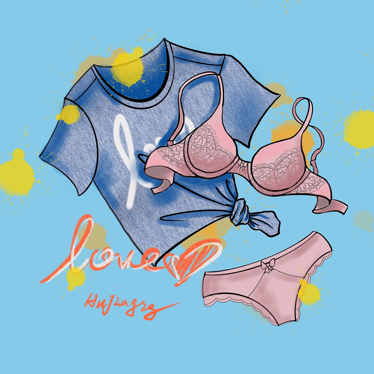 内衣|插画|创作习作|胡萝卜箐 - 原创作品 - 站酷 (zcool)