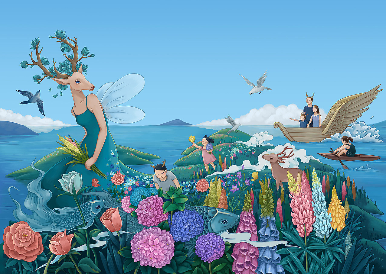 3月份给麓湖,湖岛项目画的插画