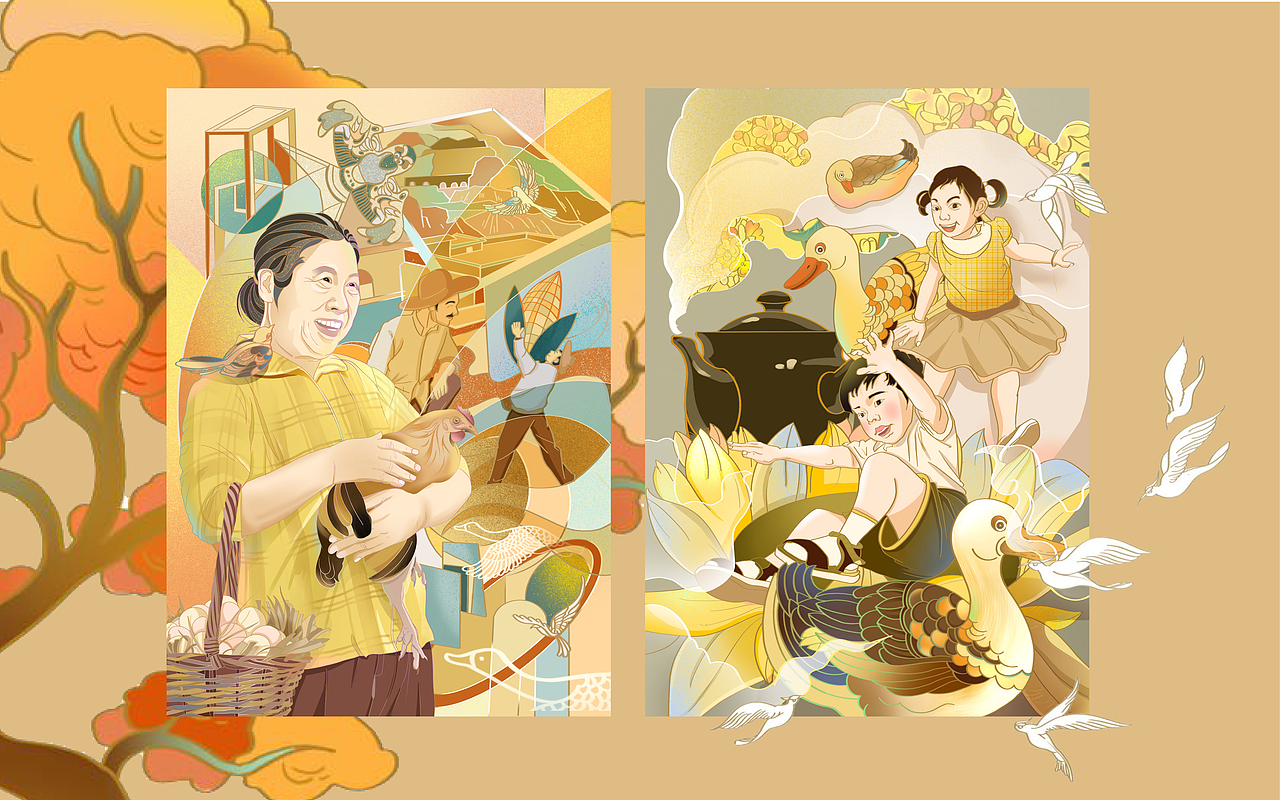 插画设计 24节气插画(秋)前一阶段的插画练习整理~