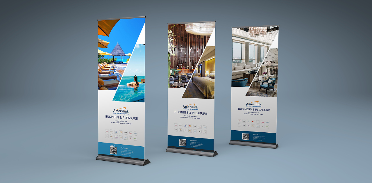 旅游酒店易拉宝