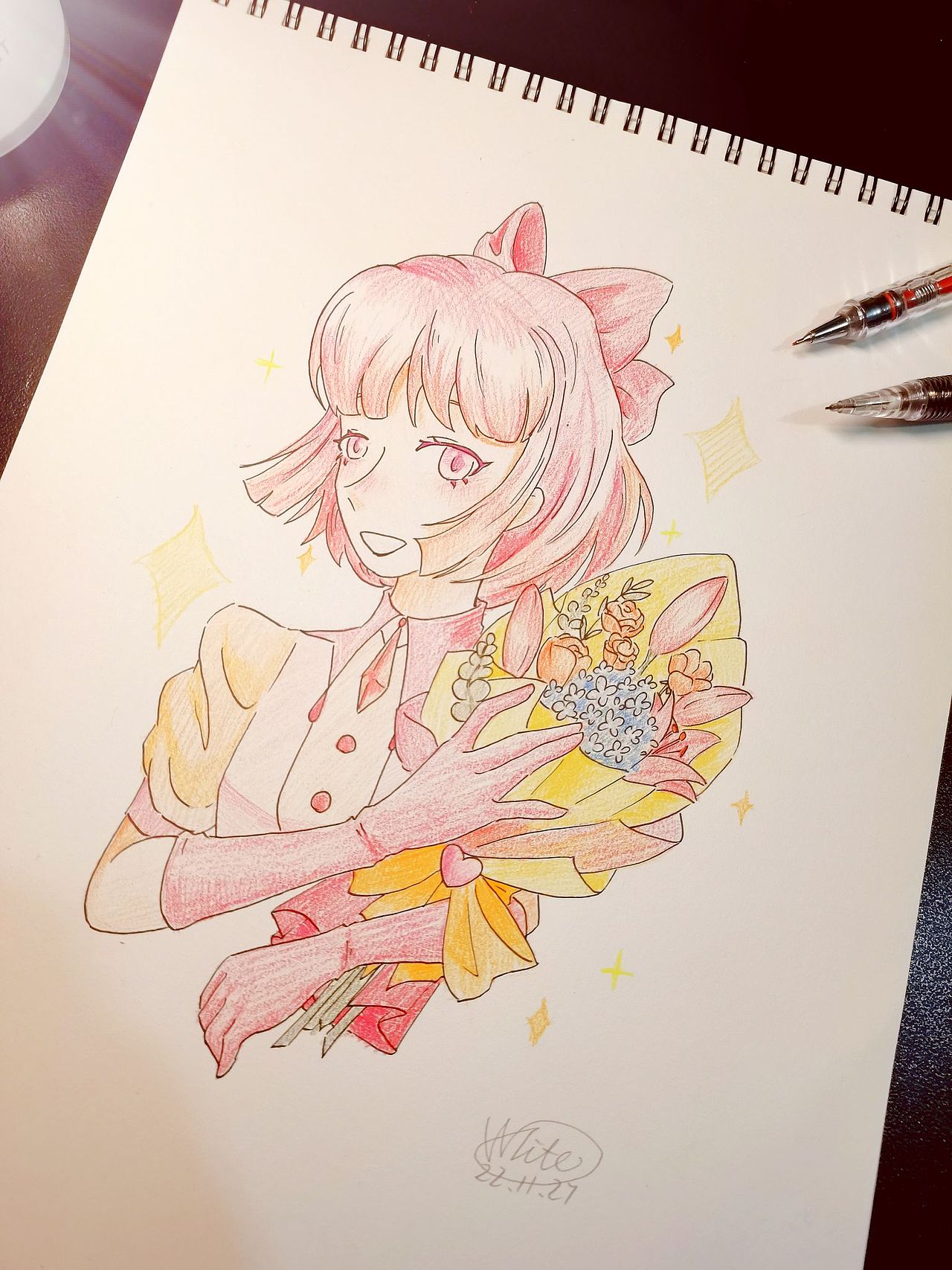 复古少女漫画风格手绘