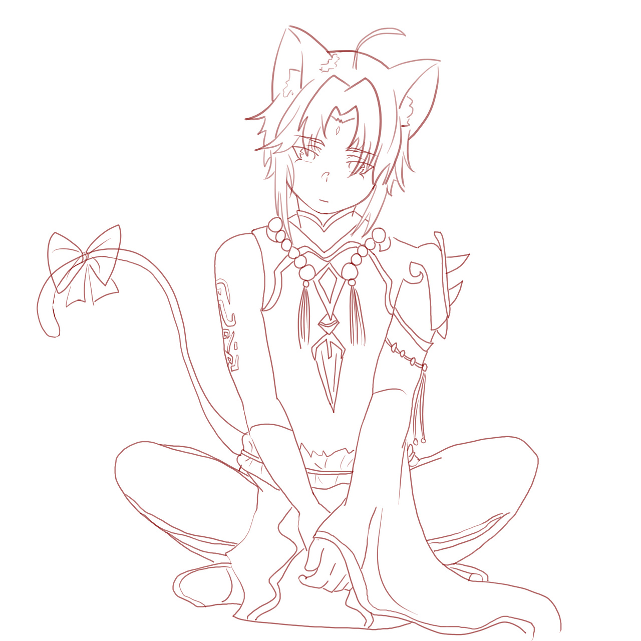 原神魈猫猫同人二创