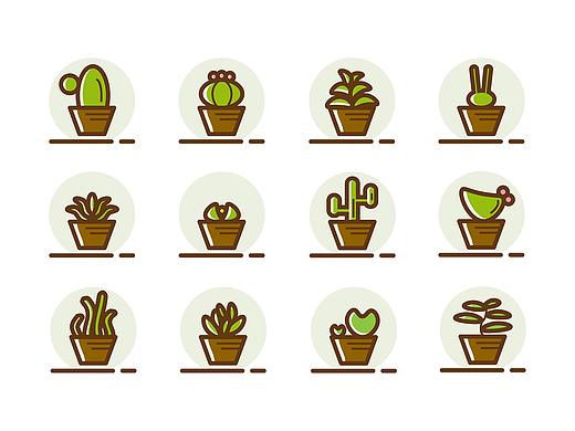 Illustrator制作多肉植物图标 