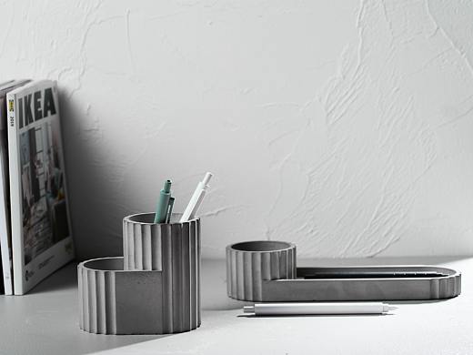 尘市集|混凝土齿轮笔筒收纳水泥储物盆栽