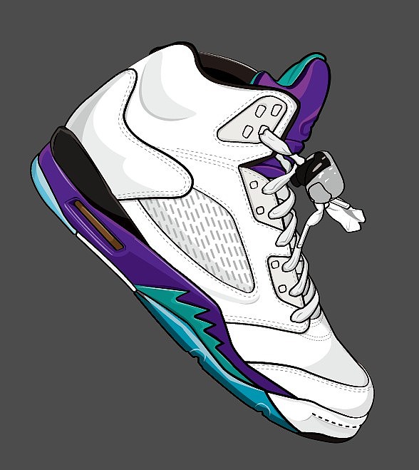 与品牌合作—Air jordan V（图ZMTI3OTA1NjQ=） - 商业插画 - 站酷设计师Jackie_Yip原创素材 - 站酷ZCOOL