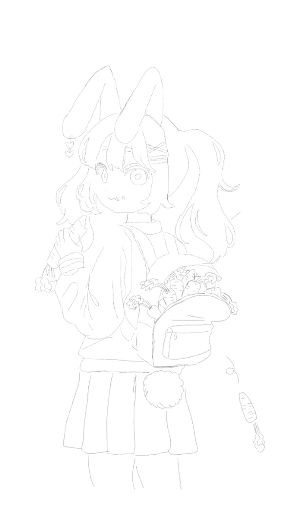 吃红萝卜的小女孩