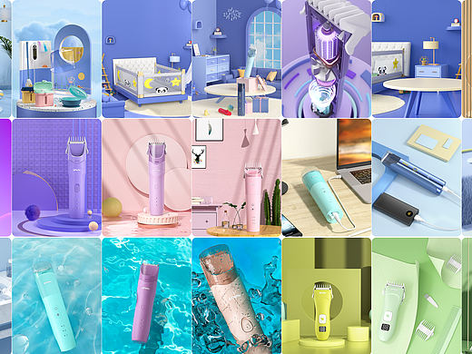 樱舒产品理发器-产品详情渲染动画