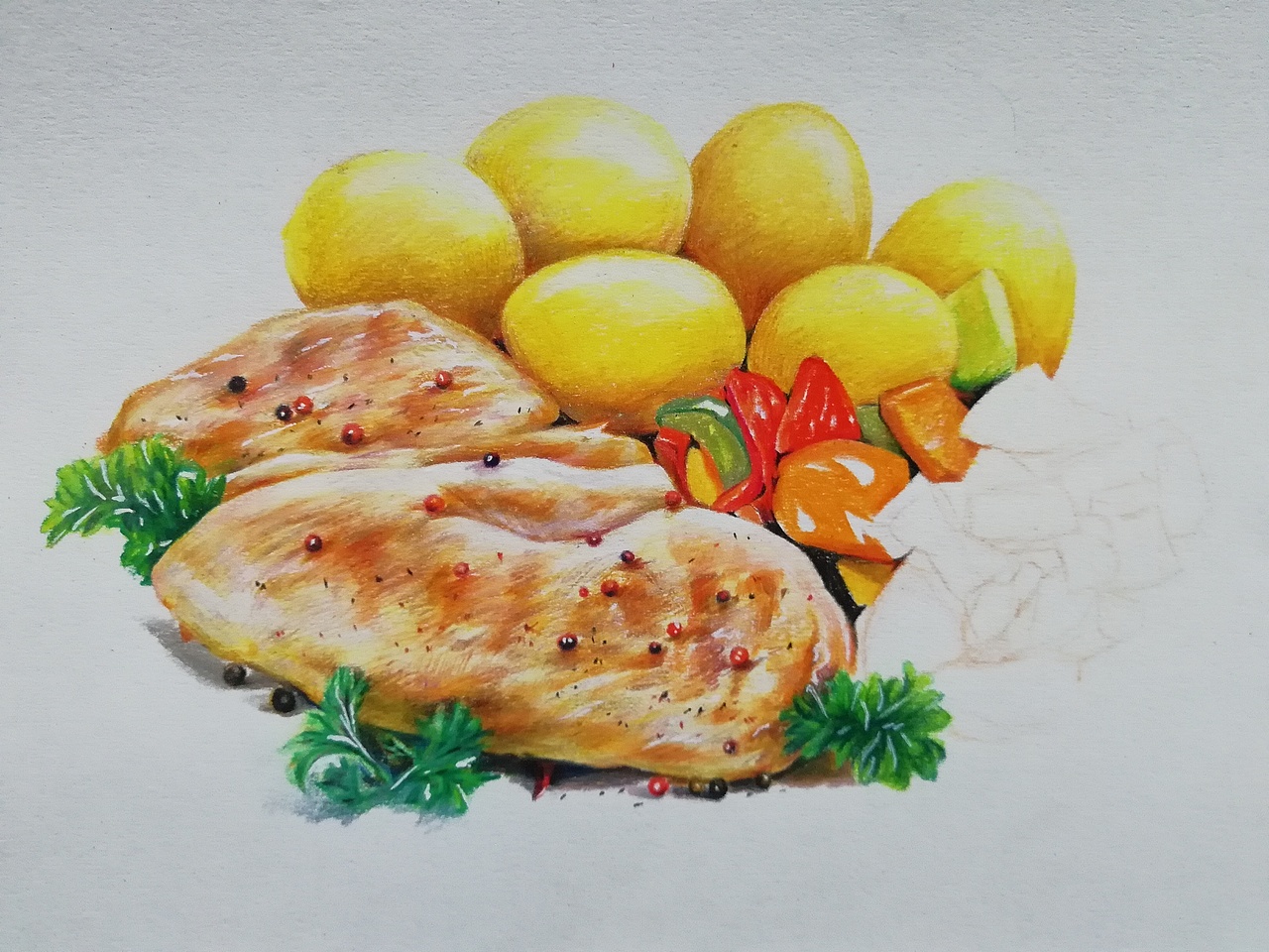 彩铅手绘食物练习（图ZMTc1MjUxNTgw） - 创作习作 - 站酷设计师鱼阿咦原创素材 - 站酷ZCOOL