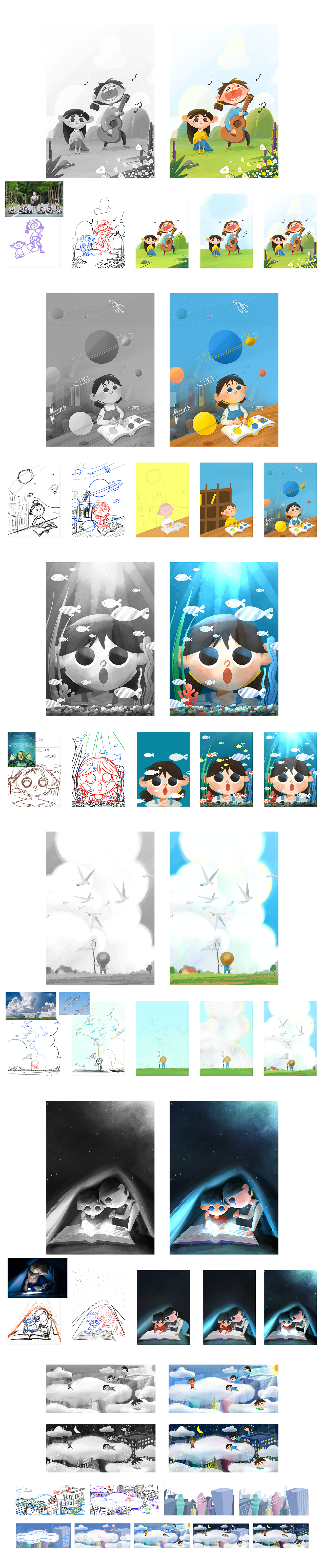 一些关于童年的小故事（图ZMjg3NDU5MDI4） - 儿童插画 - 站酷设计师弯弯Rowan原创素材 - 站酷ZCOOL