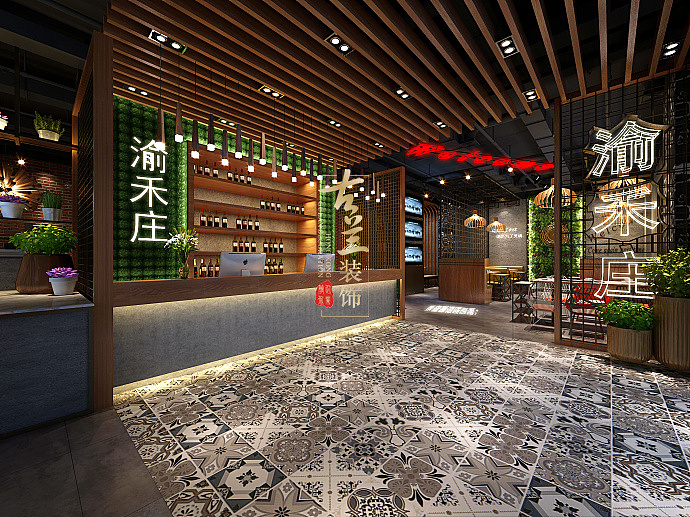 渝禾庄火锅店-重庆传统火锅店设计装修公司(图ZNjEzMTM2ODg=) - 家装设计 - 站酷设计师重庆_火锅店设计原创素材 - 站酷ZCOOL