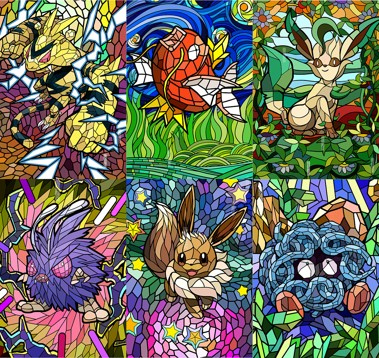 宝可梦卡牌教堂玻璃风格卡牌创作（图ZMzczMTg5MzY4） - 图案 - 站酷设计师画师阿柒原创素材 - 站酷ZCOOL