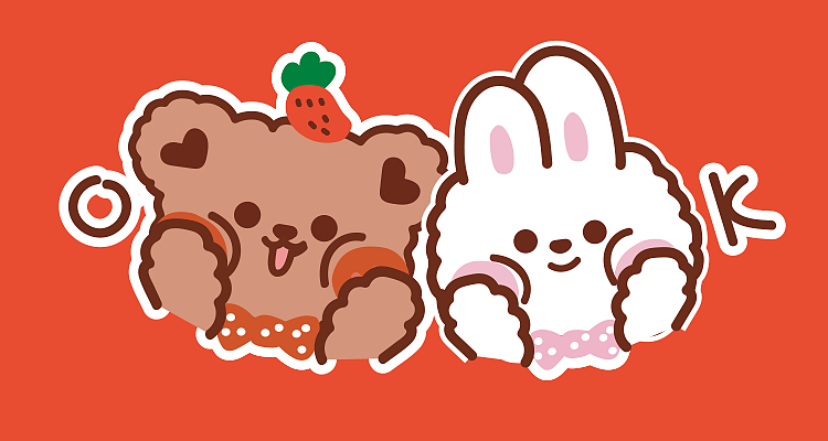 bobo兔子熊ip卡通形象设计表情包