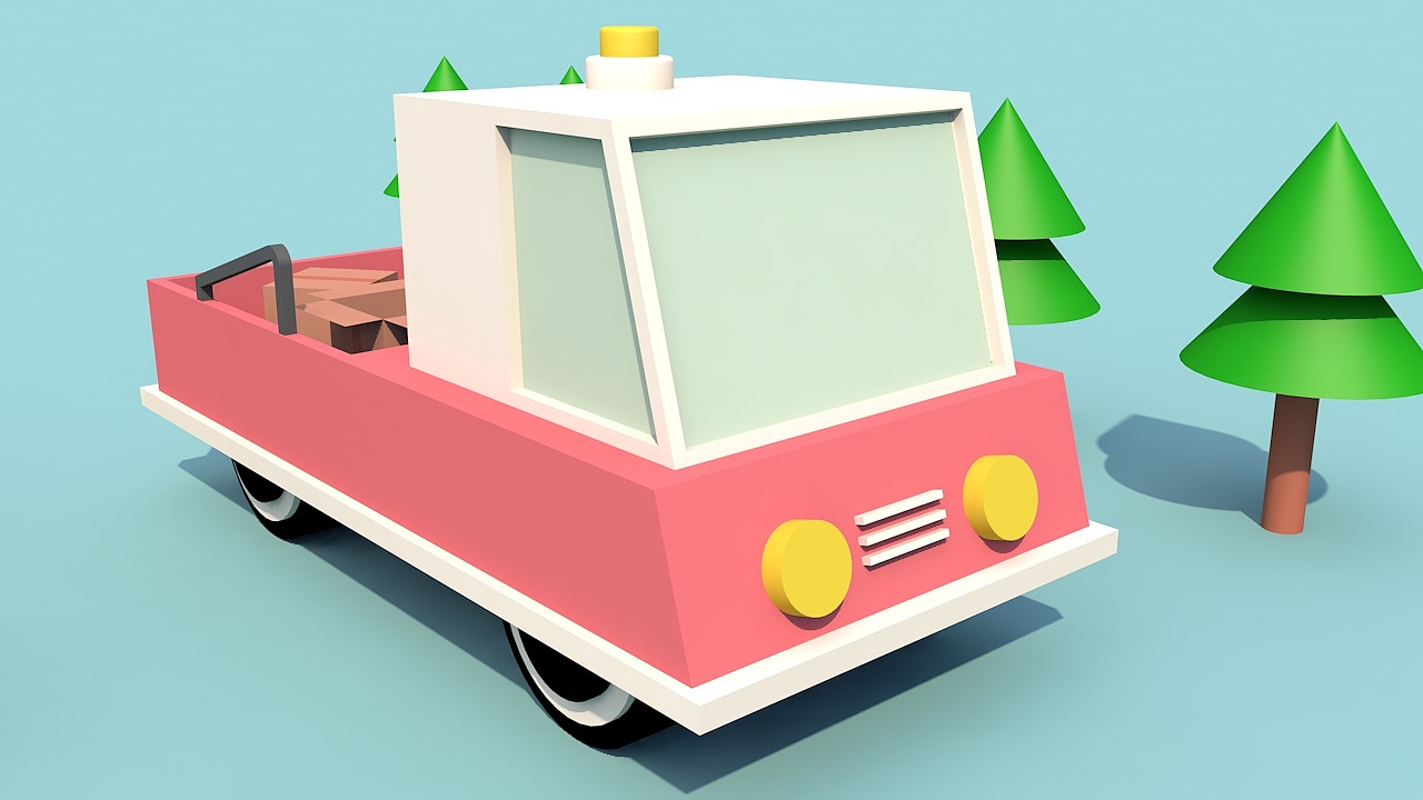 c4d简单建模c4d小车建模