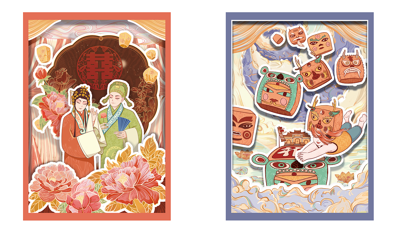 #2021青春答卷#唐山非遗文化插画设计（图ZMjU4NjIzODM2） - 艺术插画 - 站酷设计师咚咚隆咚锵原创素材 - 站酷ZCOOL