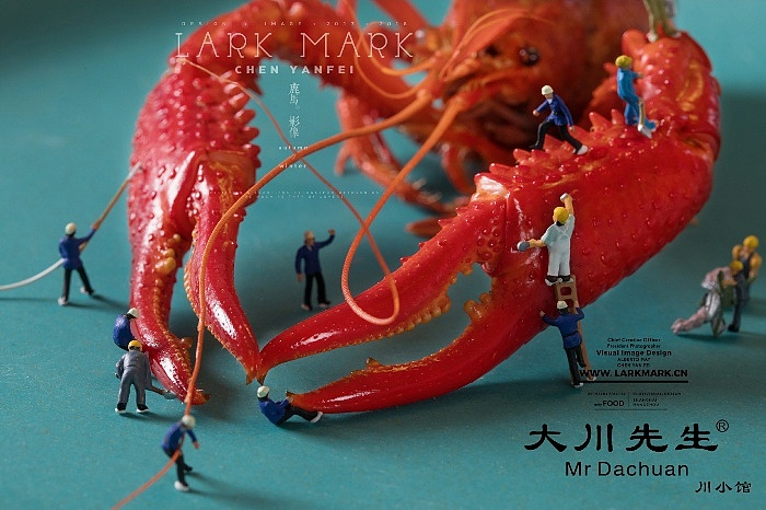 小食材|大世界 小龙虾 美食缩微摄影小人国微缩摄影