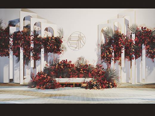 3d婚礼设计效果图 花艺库