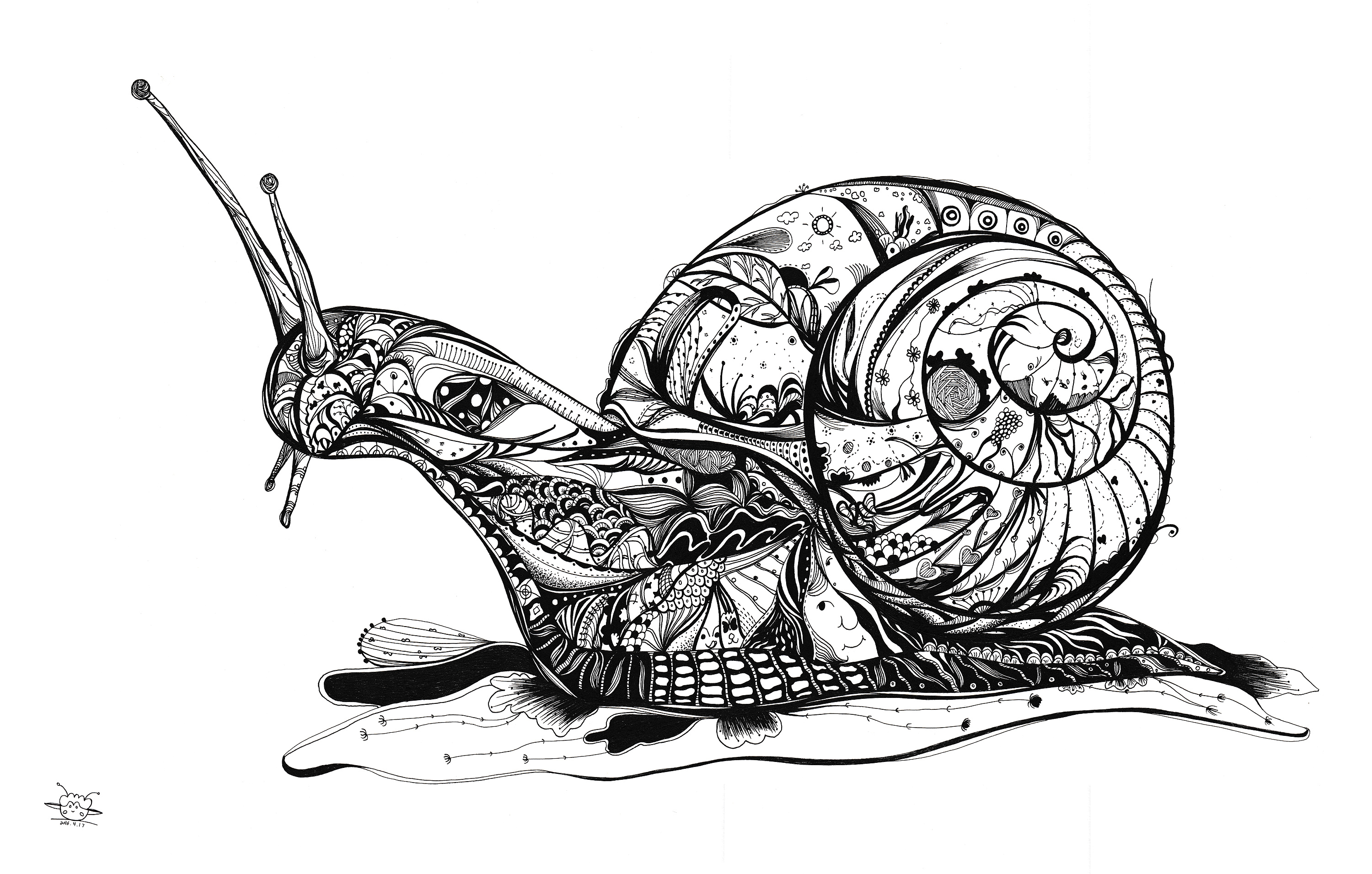 蜗牛|纯艺术|绘画|舒涵美绘 - 原创作品 - 站酷 (ZCOOL)