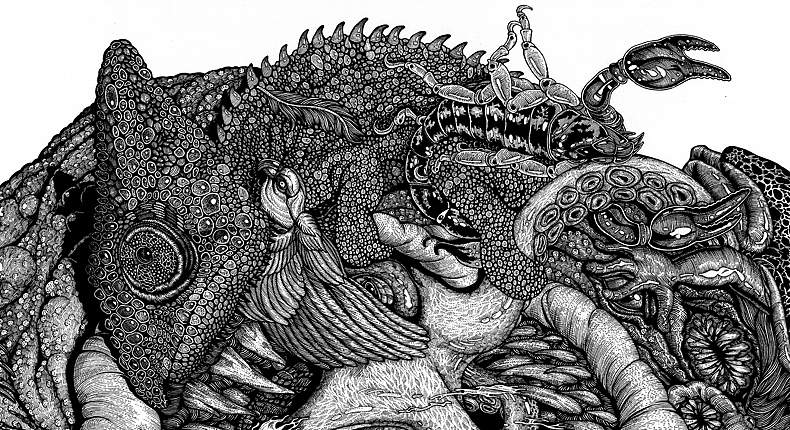 七宗罪饕餮纸本手绘高清细节